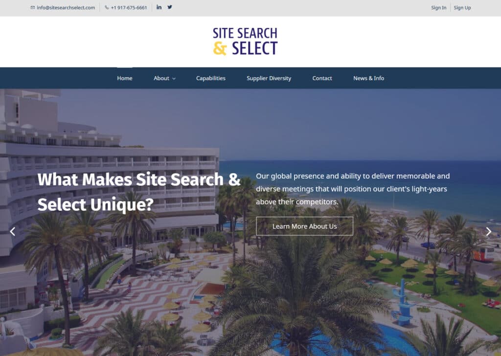 Site Search Select Meeting Planning Hospitality Services