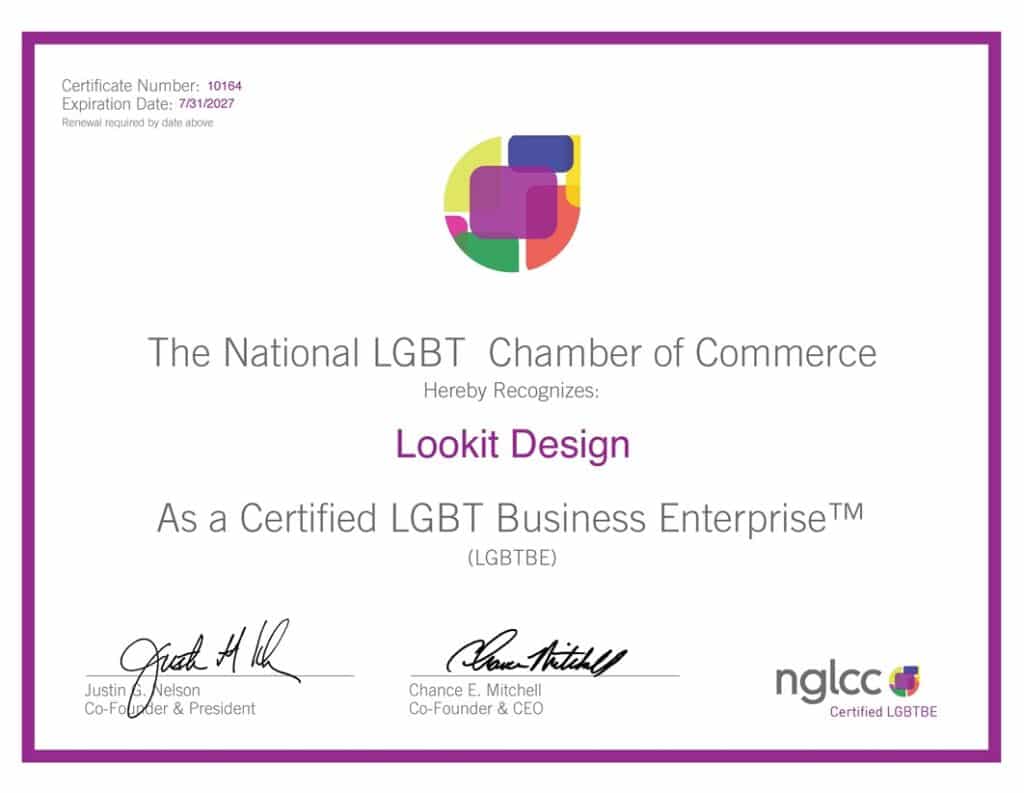 NGLCC® LGBTBE® Certificate Lookit Design