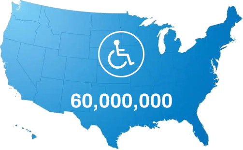 Map of US Market Opportunity 60 million disabled