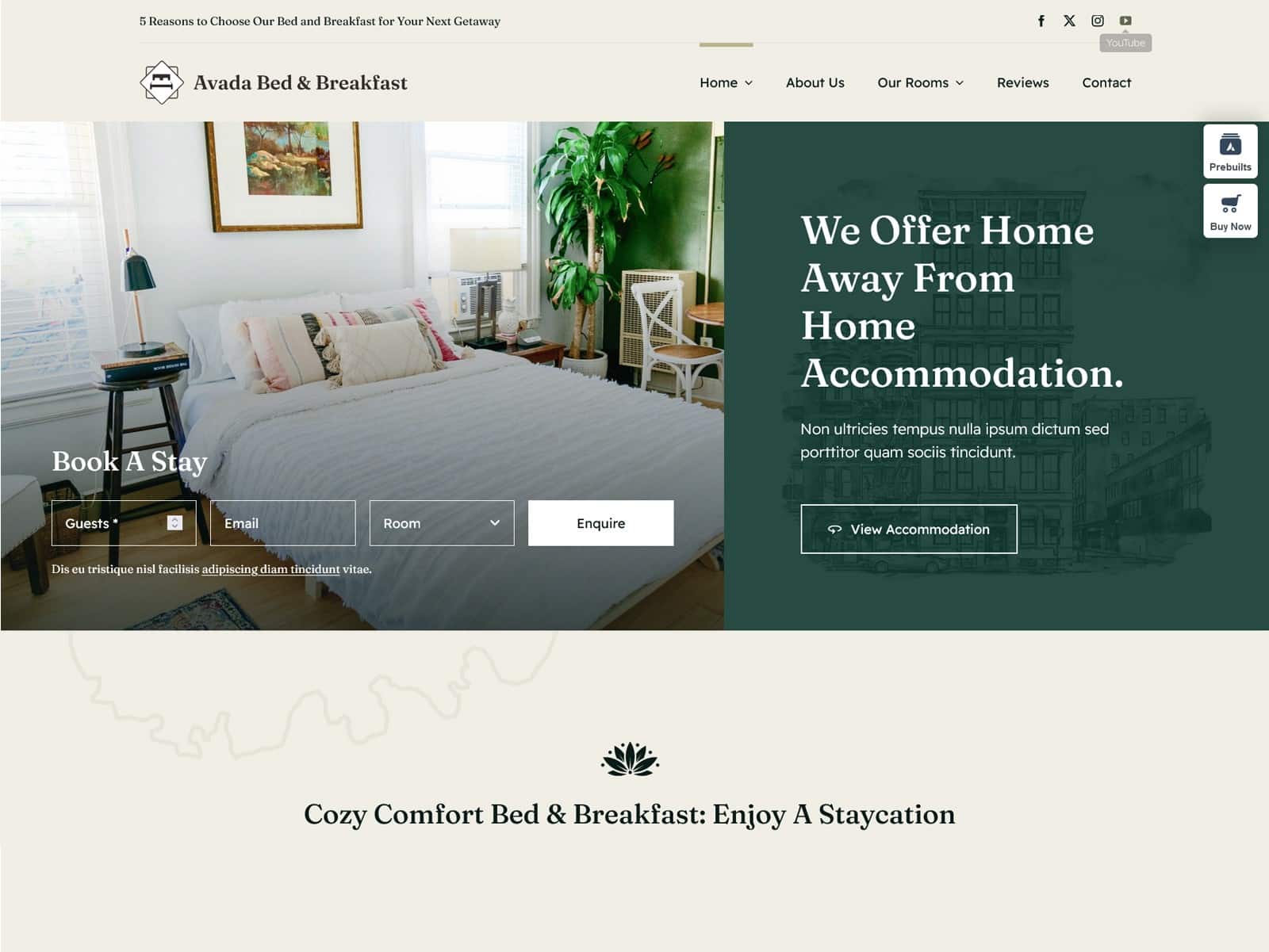 Bed And Breakfast Website - Lookit Design QuikSite