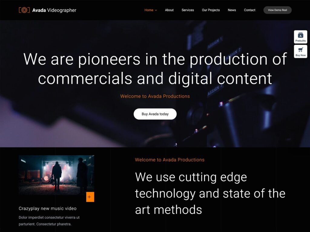 Videographer Website